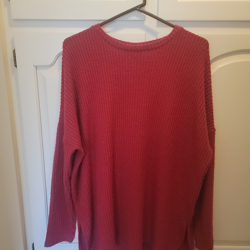 Zenana Outfitters Red Crewneck Tunic